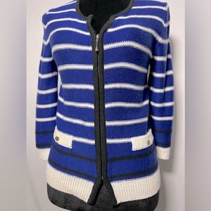 Cable & Gauge Women’s nautical front zip cardigan size Small